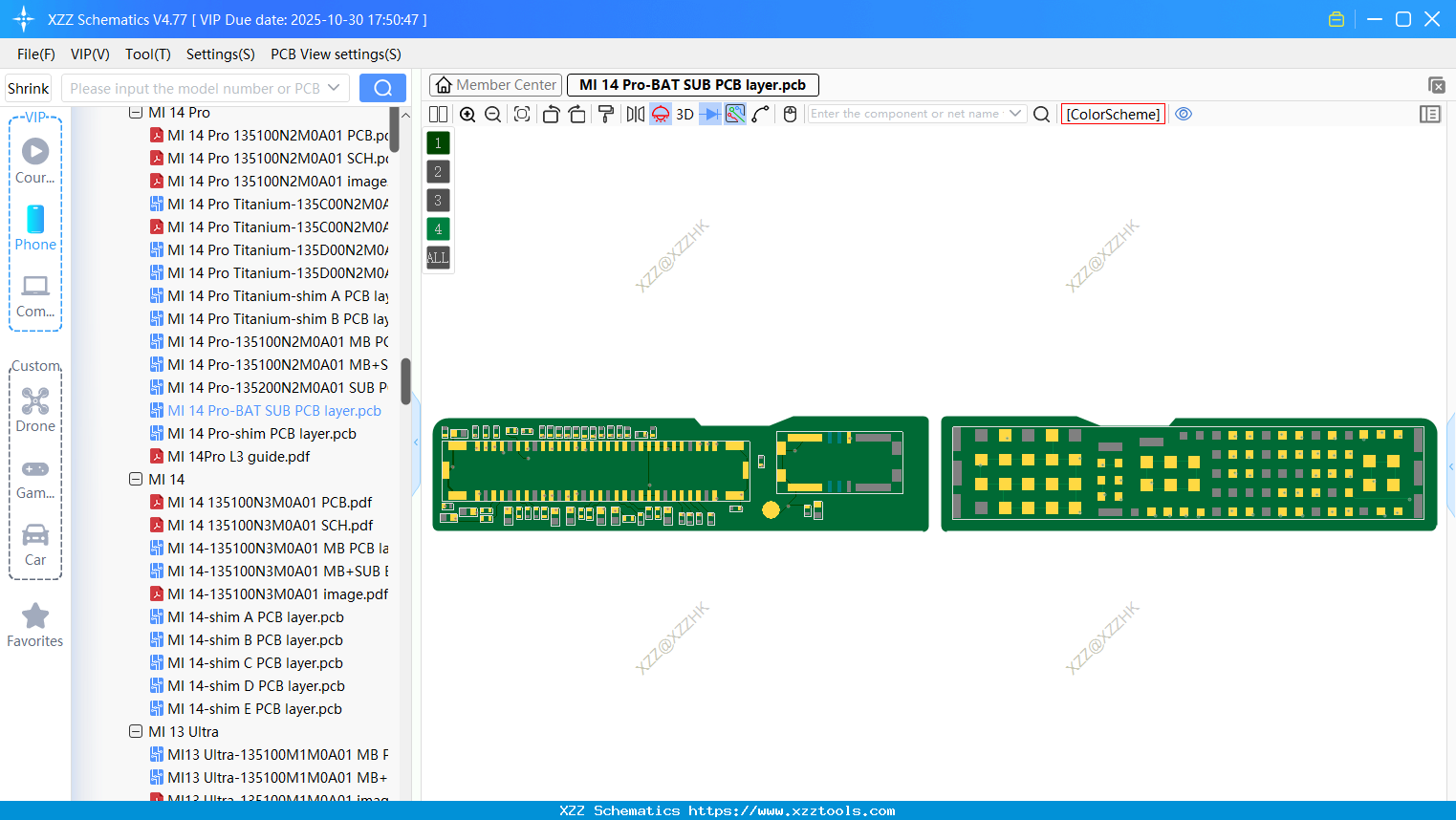 Xiaomi MI 14 Pro-BAT SUB PCB Layer